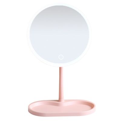 LED Lighted Makeup Mirrors Natural LED Vanity Mirrors Portable Cosmetic Mirror with Base for Bathroom 2 Colors to Choose Mirrors