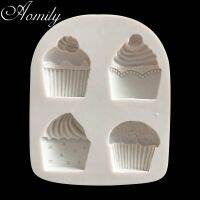 【⊕Good quality⊕】 luoqin Aomily 3d Cupcake แม่พิมพ์เค้กอุปกรณ์อบไอศกรีมชอกโกแลตซิลิโคนรูปทรงขนมบาร์ขนม Diy เครื่องมืออบแม่พิมพ์กล่องใส่สบู่น้ำแข็ง