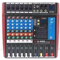 เพาเวอร์มิกเซอร์ 6ช่อง ขยายเสียง 150Wx2 6CH Power mixer ( 6 channel ) LED จอแสดงผล  รุ่น  A-ONE PGX-6 USB