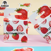 Mr.paper 46ชิ้นกล่องสตรอเบอร์รี่แบบกล่องบรรจุสติกเกอร์ดอกไม้ผลไม้คู่มือตกแต่ง Kawaii สติกเกอร์เครื่องเขียนอุปกรณ์