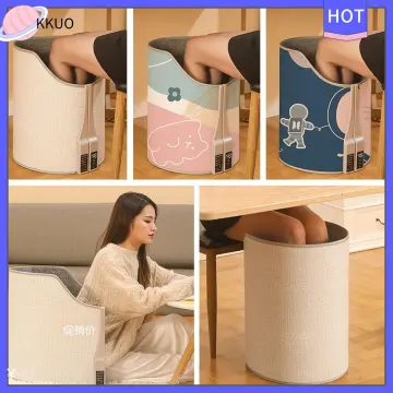 Electric Foot Warmer Under Desk Cylindrical Heating Pad Adjustable  Thermostat Winter Cushion Folding Office Table Space Heater
