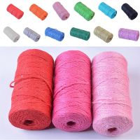 100M/Roll Colorful Jute Twine Natural Vintage Jute Rope Cord String Twine Burlap Ribbon Craft Gift Wrapping  Wedding Party Decor Gift Wrapping  Bags