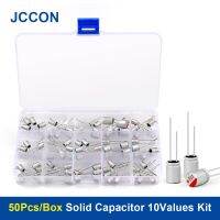 50PcsLot Solid Capacitor 10Values Motherboard Assorted Box Kit 2.5V 6.3V 16V 100UF 270UF 470UF 560UF 1000UF Storage Samples Set