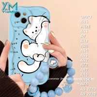 YiaMia เคสโทรศัพท์ Cinnamoroll น่ารักสำหรับ OPPO A5 2020 A9 2020 A3S A12E A5S A16 A7 A12 A38 A54 A55 A58 A52 A92 A16S A16K A74แฟชั่น A16E การ์ตูนแมวปก TPU นุ่ม + สายคล้อง