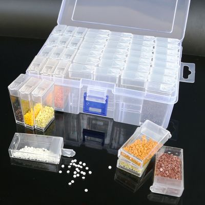 10/12/24/44/64 Grids Diamond Painting Storage Box Rhinestone Embroidery Organizer Case Diamond Painting Tools Storage Box