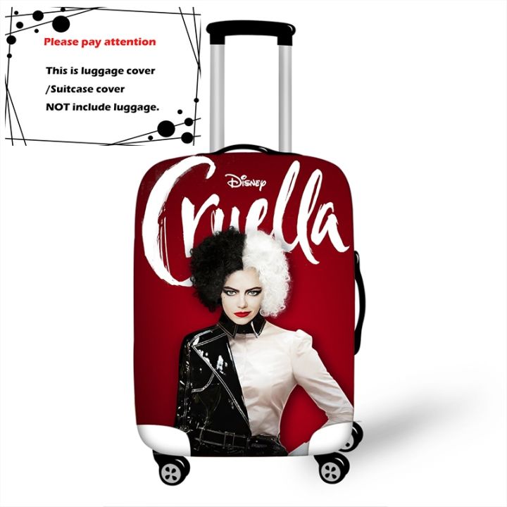 disney-movie-cruella-de-vil-thicken-luggage-suitcase-protective-cover-protect-dust-bag-trolley-cover-travel-accessories