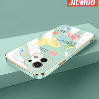 JIUMOO เคสสำหรับ Xiaomi 11 12 Lite เคสลายการ์ตูนรูปผีเสื้อขอบด้านข้างใหม่ซิลิโคนเคสมือถือกันกระแทกฝาปิดเลนส์เต็มรูปแบบเคสป้องกันกล้องนิ่ม