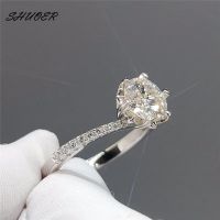 Classic 925 Sterling Silver 1 Carat Brilliant Cut Pass Diamond Tester D Color Moissanite Twist Snowflake Ring for Girls Jewelry