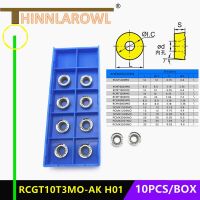 10pcs RCGT1003 RCGT1204 RCGT10T3 MO AK H01 เม็ดมีดกลึงอลูมิเนียม RPGT ใบมีดกลม RCGT1003 คาร์ไบด์ cnc เครื่องกลึงอลูมิเนียม