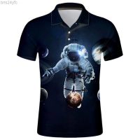 Summer  2022 Summer Astronaut Short Sleeve Polo Homme Streetwear Men Camisas Ropa 3d Printed Polo Shirt Fashion Casual Harajuku Cool 2023 new polo shirt