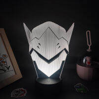 Overwatches เกมส์ OW รูป3D Shimada Genji โคมไฟ Led RGB ของขวัญวันเกิดไฟกลางคืนเพื่อนเล่นเกมโต๊ะโต๊ะโต๊ะตกแต่งที่มีสีสันไฟกลางคืน