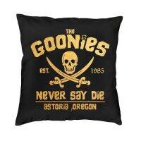 Goonies ไม่บอกว่าปลอกหมอนการตกแต่งบ้านกระโหลกศรีษะโจรสลัดแบบกอธิคภาพยนตร์สยองขวัญหมอนอิงสำหรับโซฟาเบาะรถยนต์