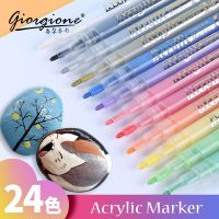 ปากกาสีอะคริลิค12/18/24สีปากกามาร์คเกอร์กันน้ำ2.0มม. สำหรับแก้วมักโลหะเคลือบพลาสติกไม้