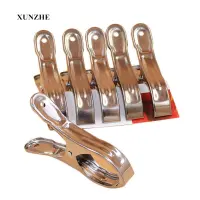 XUNZHE 6Pcs Stronging Stainless Steel Clips Beach Towel Clamp To prevent the wind Clamp Clothes Pegs Drying Racks Retaining Clip Clothes Hangers Pegs