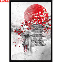 Japanese Bushido Sakura Samurai diamond painting full square round drill mosaic puzzle picture of rhinestones kits wall painting