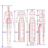 Clothing Design Style Drawing Template Ruler Body Model Fashion Ruler