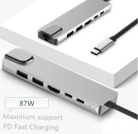 6 In 1 USB HUB C HUB เพื่อหลาย USB 3.0อะแดปเตอร์อีเธอร์เน็ต Rj45 Lan HDMI-เข้ากันได้สำหรับ Pro Type C 3.0 S Plitter