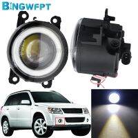 For SUZUKI JIMNY FJ 1998-2015 Grand Vitara 2 JT 05-15 Car H11 LED 12V Fog Light Angel Eye Fog Lamp Assembly DRL