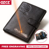 GZCZ Men RFID Genuine Leather Travel Passport Cover Case Document Holder Multi-Function Wallet Credit Card Holder Coin Purse