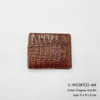 Prang Crocodile Leather Short Bi-fold Wallet / US Wallet กระเป๋าสตางค์ สองพับสั้น US หนังจระเข้ C-W22BT(S)-MX