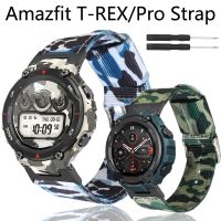 Tali Kanvas Kamuflase untuk Huami Amazfit T-rex Gelang Jam Tangan Pintar Nilon Gelang Pengganti untuk Xiaomi Amazfit T-rex Pro Trex Correa