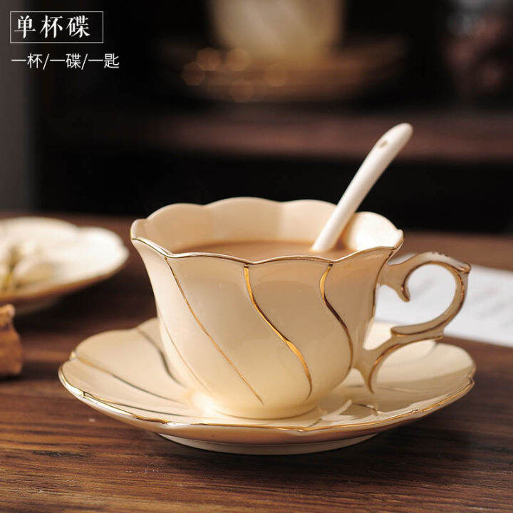 British style delicate bone china coffee cup set, european vintage tea