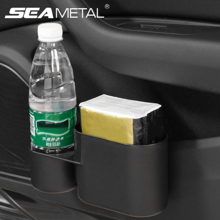 seametal-กล่องเก็บของในรถยนต์-ถังขยะในรถยนต์-ถังขยะ-กล่องเก็บของเอนกประสงค์แบบแขวน-ที่วางแก้ว-อุปกรณ์เสริมในรถยนต์