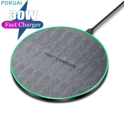 NEW 30W Wireless Charger For iPhone 14 13 12 11 Pro XS Max X XR 8 Induction Fast Charging Pad For Samsung S22 S21 S20 Note 20 10