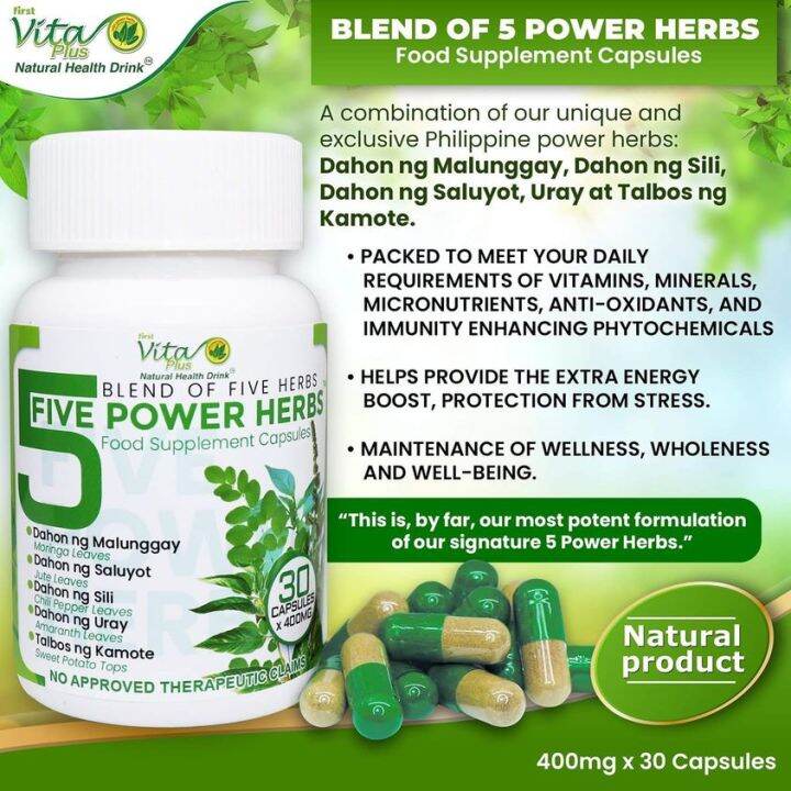 Blends of 5 Power Herbs Food Supplement Capsules Lazada PH