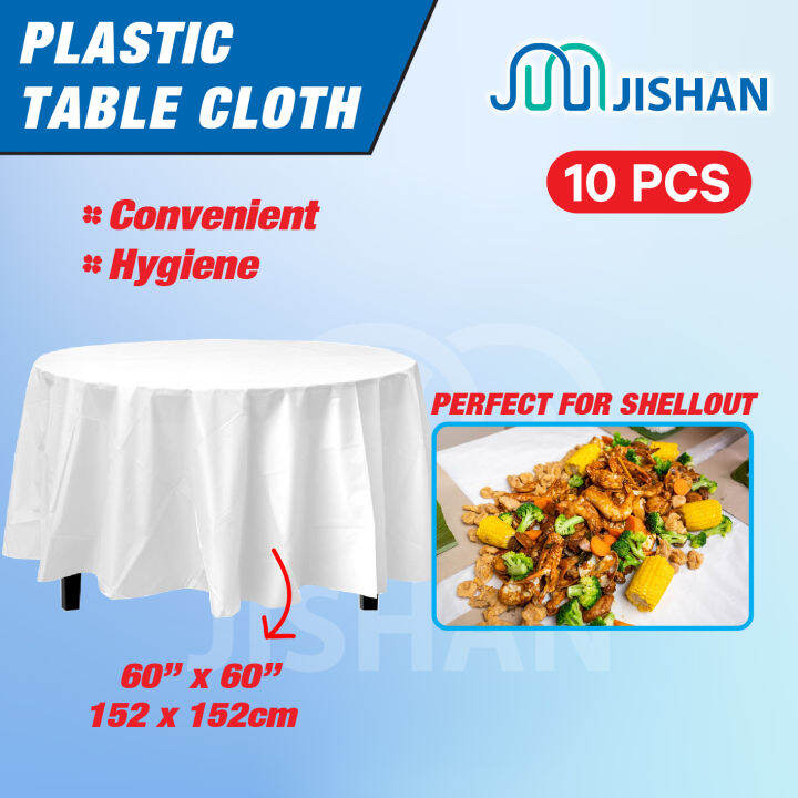 [10pcs] 60"x60" Plastic Table Cloth / Disposable Party Picnic Table ...