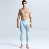 20212019 Men Thermal Underwear Long Johns Ice Silk Slim Seamless Sexy Mens Tight Underpants Leggings Ultra-thin Calzoncillos Hombre