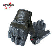 Motorcycle s Half Finger Leather Fingerless Summer Men Mitt Scooter Moto Accessory Mitten Bike Sports Racing Cycling2023