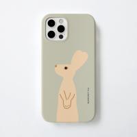 ~[WARMGREY TAIL] HEART RABBIT - LIGHT GREY PHONE CASE