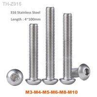 1-20pcs M3 M4 M5 M6 M8 M10 316 Stainless Steel Round Allen Hexagon Hex Socket Pan Button Head Screw Bolt Machine Screw L 4-100mm