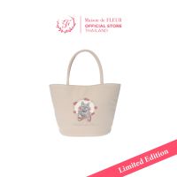 [New Collection] Cat Embroidered Satin Tote Bag กระเป๋าถือ เนื้อผ้าซาตินนุ่มนิ่ม