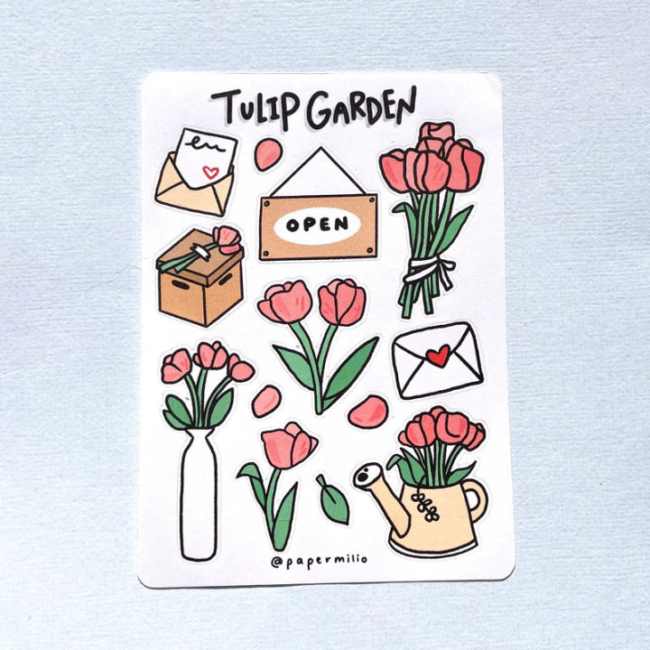 Tấm sticker Tulip Garden dễ thương cute TooYoo ST0043 | Lazada.vn