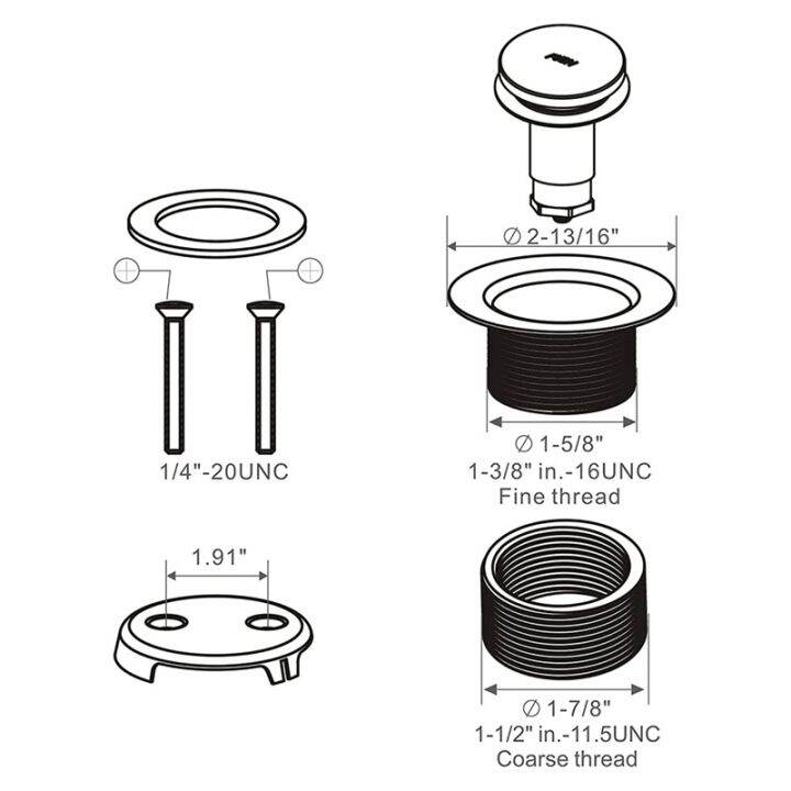 chrome-tip-toe-bathtub-tub-drain-conversion-kit-assembly-tub-drain-trim-kit-with-two-hole-overflow-faceplate