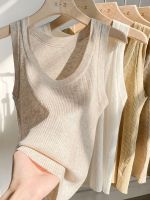 ◇ Thin ice silk thread knitted suspenders womens summer Korean style U-neck anti-skid sleeveless vest top bottoming outerwear