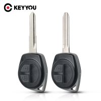 KEYYOU ปลอกหุ้มซองกุญแจ FOB รถรีโมท2ปุ่ม,ปลอกหุ้มรีโมทสำหรับซูซุกิแกรนด์วิทารา SWIFT SX4อัลโต HU133R แผ่นปุ่มยางใบพัด