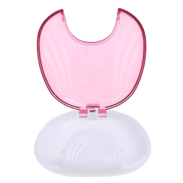 shelleys-1pcs-ฟันปลอมทำความสะอาดกล่อง-denture-bath-container-holder-case