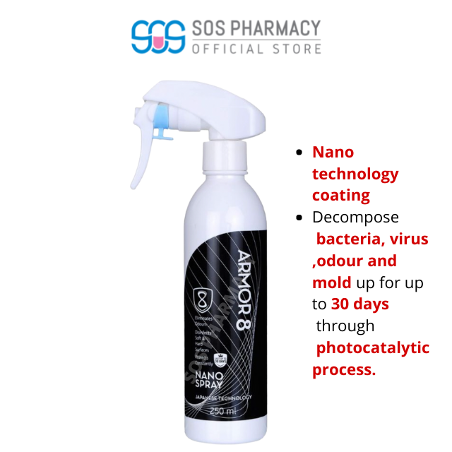 Armor 8 Disinfectant Nano Spray 250ml (for COVID19, COXSACKIEVIRUS