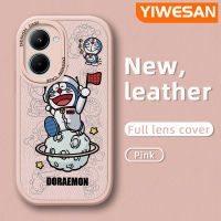 YIWESAN เคสสำหรับ Realme C33การ์ตูนอะนิเมะน่ารักโดราเอมอนดีไซน์ใหม่เคสมือถือซิลิโคนแบบหนังกล้องฝาปิดเลนส์เต็มตัวเคสนิ่มเคสกันกระแทกด้านหลังกันกระแทก