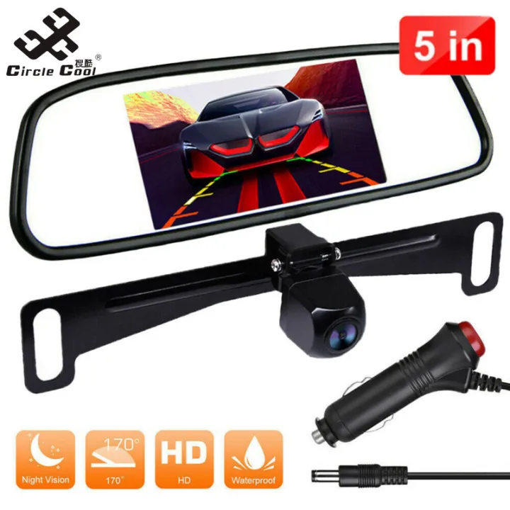 Universal Rear View Mirror 3.5 LCD Display with Flush Mount Backup Camera - Ensight Automotive Solutions