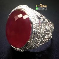 แหวนทับทิม แหวนครุฑ แหวนเงินแท้ ลายพญาครุฑ พลอยทับทิมชาตั้ม YTG-9963