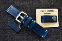 สายนาฬิกาหนังแท้ Vintage Faisol Leather 24 mm.สีน้ำเงินน้ำทะเล