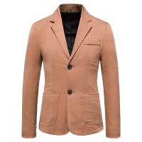 ZZOOI Spring New Large Size Suit Coat Two Button  Mens Blazer  Men Slim Suit Jacket Fit Fashion