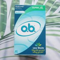 ผ้าอนามัยแบบสอด ไม่มี Applicator  มีร่องล็อคของเหลว Original™ Non-Applicator Tampons with Fluid-Lock and Less Waste 40 Tampons (o.b.®)