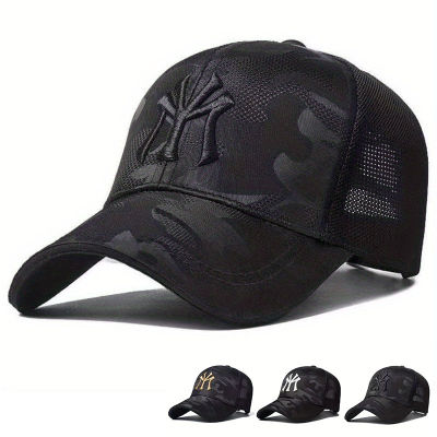 Mens Mesh Breathable Baseball Cap Fashion Letter Embroidery Hip Hop Caps Outdoor Camping Hiking Hat Women Casual Hats Trucker Hat Adjustable