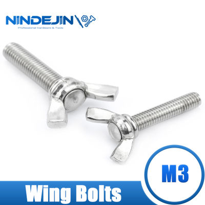 NINDEJIN 5Pcs Wing สลักเกลียวสกรูผีเสื้อ304สแตนเลส M3ปีกหัว Thumb สกรู DIN316
