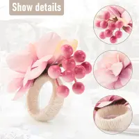 Flower Napkin Rings 6Pcs, Napkin Rings Holder, Spring Floral Serviette Buckles Holder Table Decorations